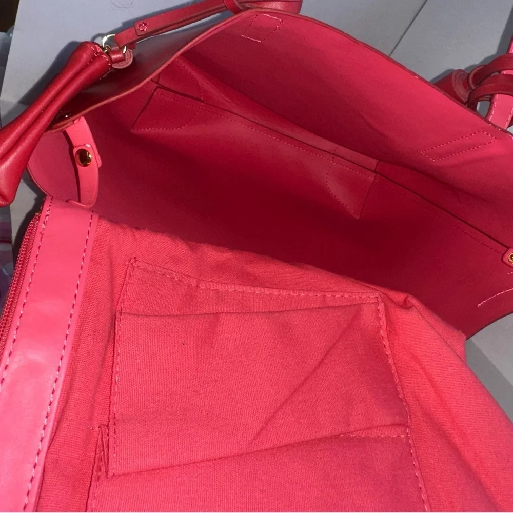 Joy & Iman Leather Purse Tote red Shoulder for women